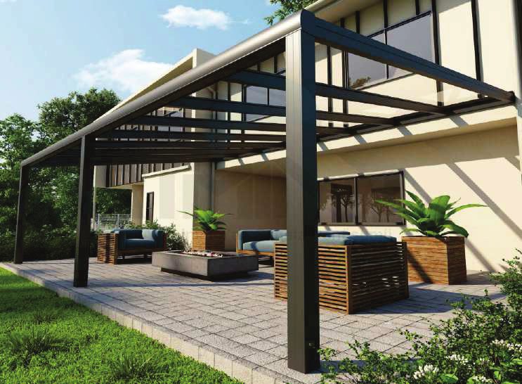 Véranda aluminium gamme froide à toiture vitrée